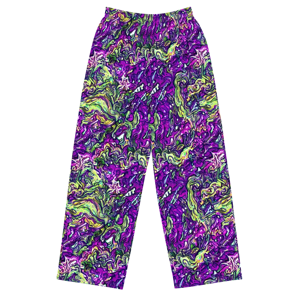 Psychedelic Jungle on Wide-Leg Pants — Front