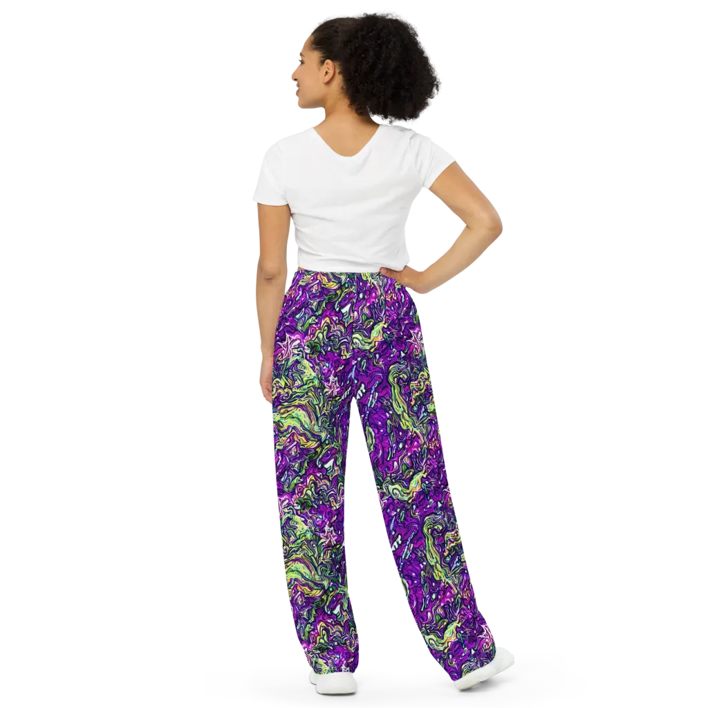 Psychedelic Jungle on Wide-Leg Pants — Back