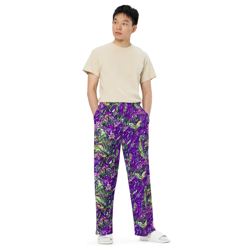 Psychedelic Jungle on a Wide-Leg Pants