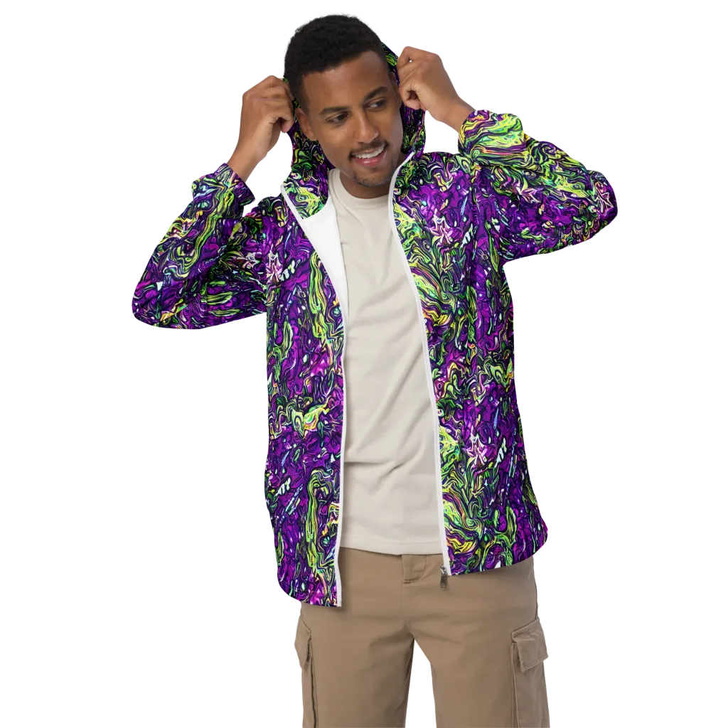 Psychedelic Jungle on Men's Windbreaker — Front