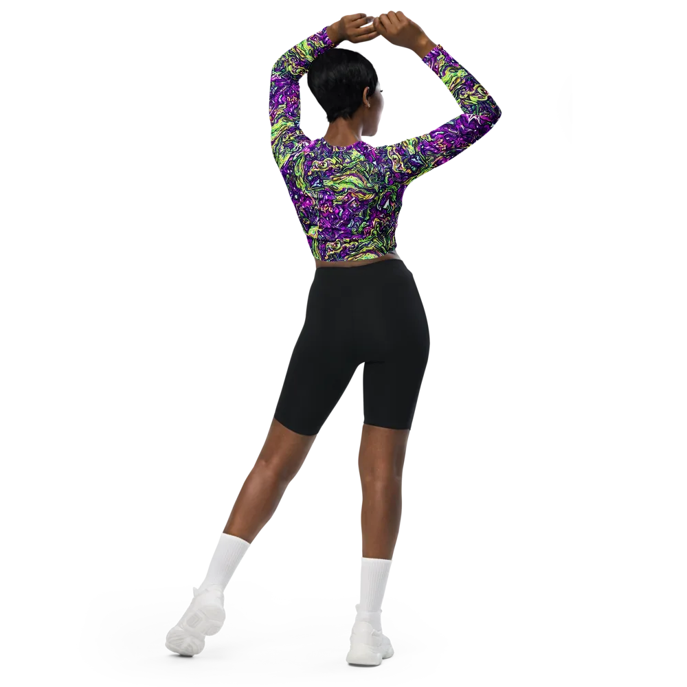Psychedelic Jungle on Long Sleeve Crop Top — Back