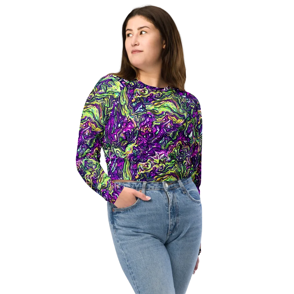 Psychedelic Jungle on Long Sleeve Crop Top — Front