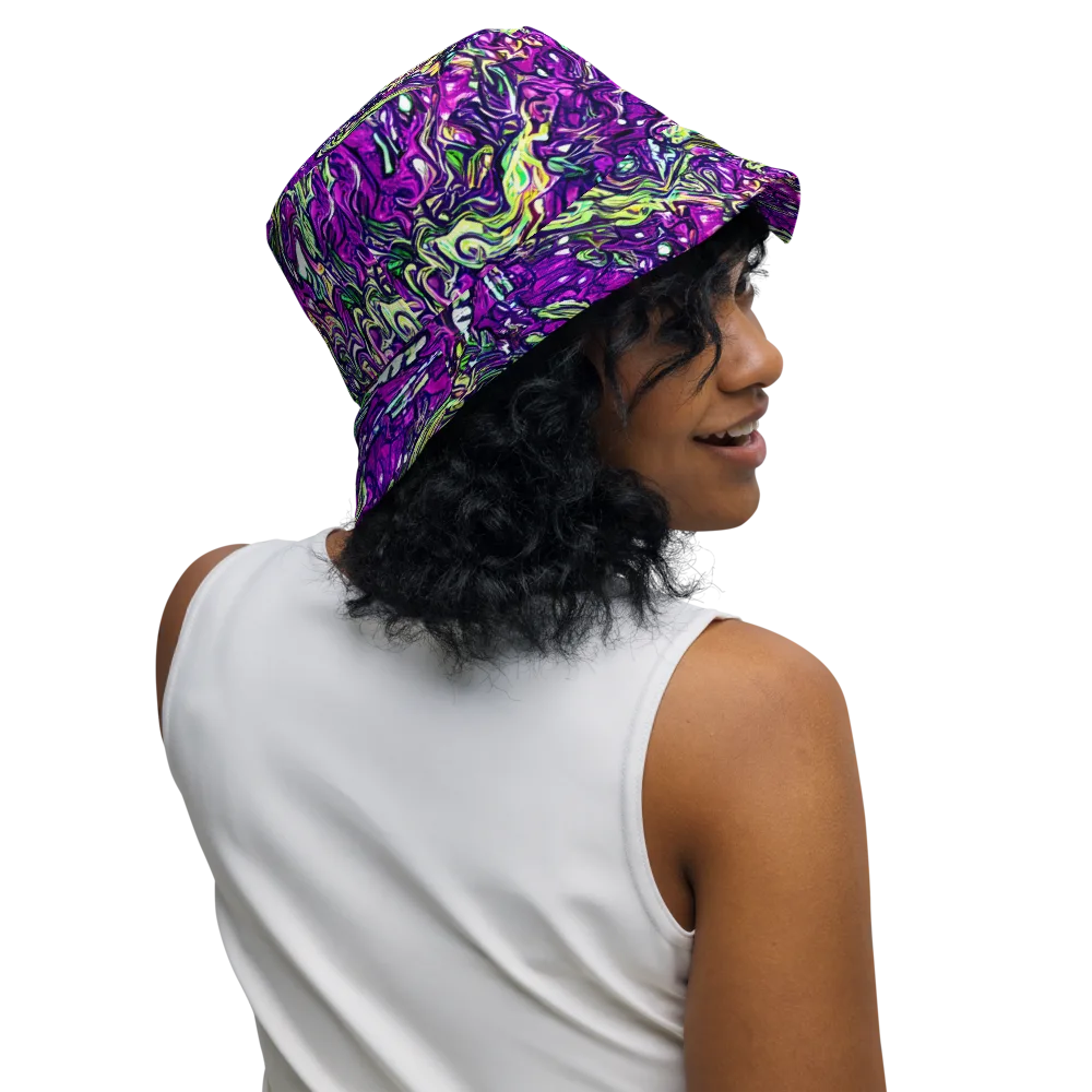 Psychedelic Jungle on Reversible Bucket Hat — Right Outside