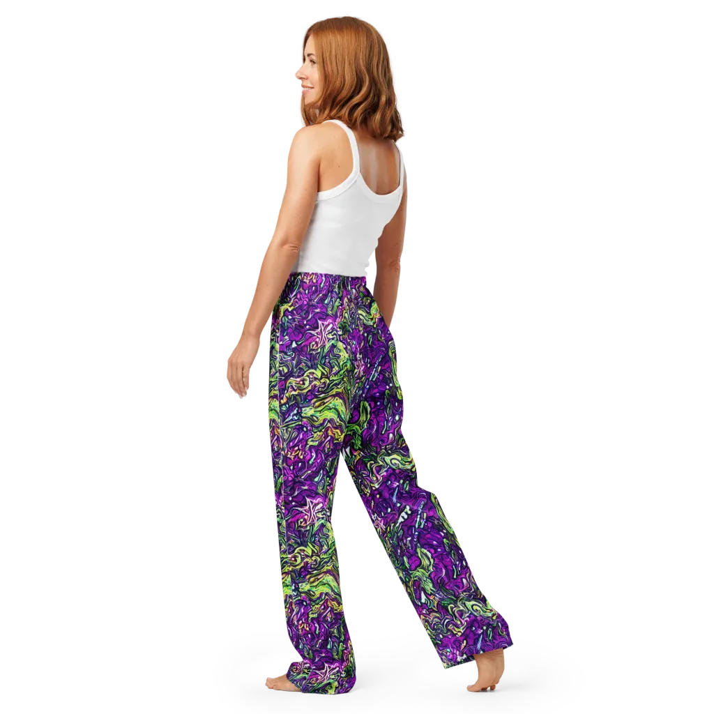 Psychedelic Jungle on Women's Pajama Pants — Back