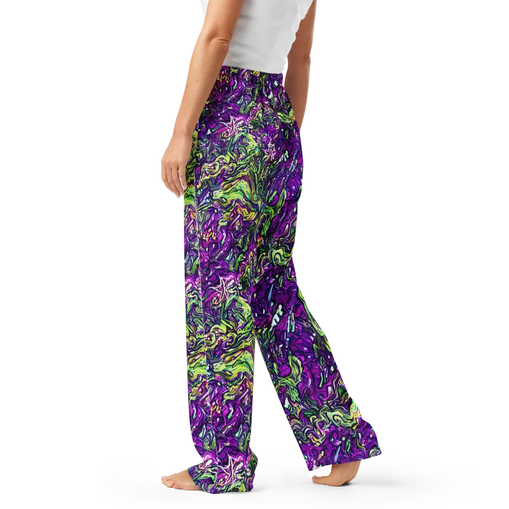 Psychedelic Jungle on Women's Pajama Pants — Left