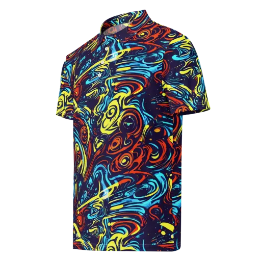 Vivid Whirlwind on a Men's Slim Fit Polo Shirt