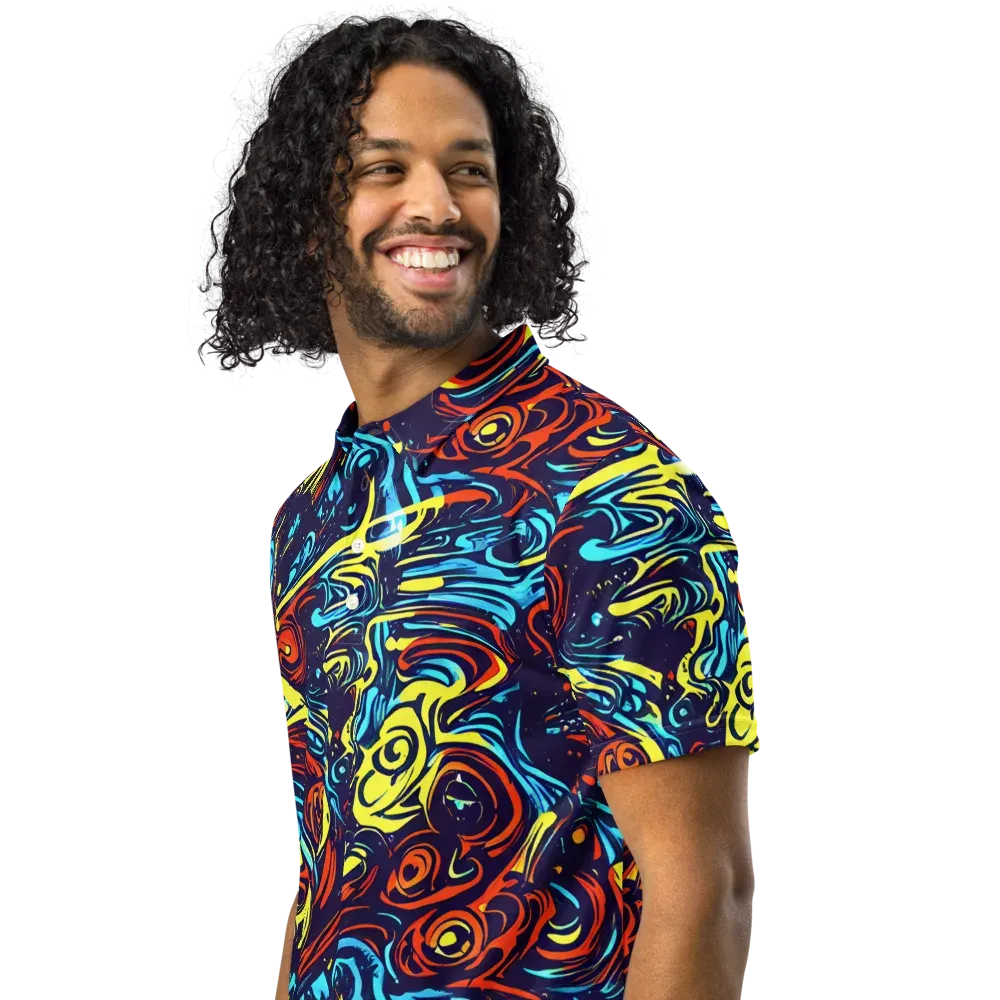 Vivid Whirlwind on Men's Slim Fit Polo Shirt — Left Front
