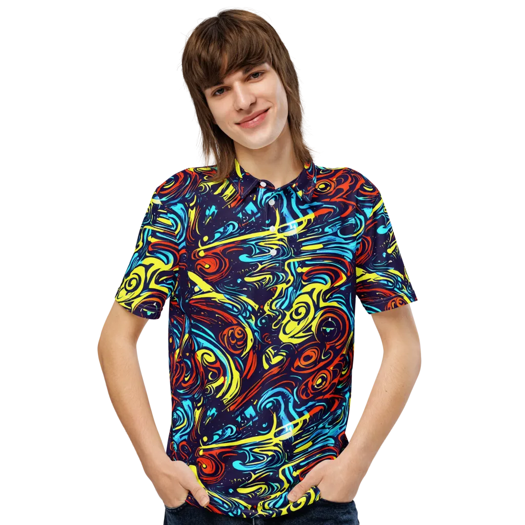 Vivid Whirlwind on Men's Slim Fit Polo Shirt — Front