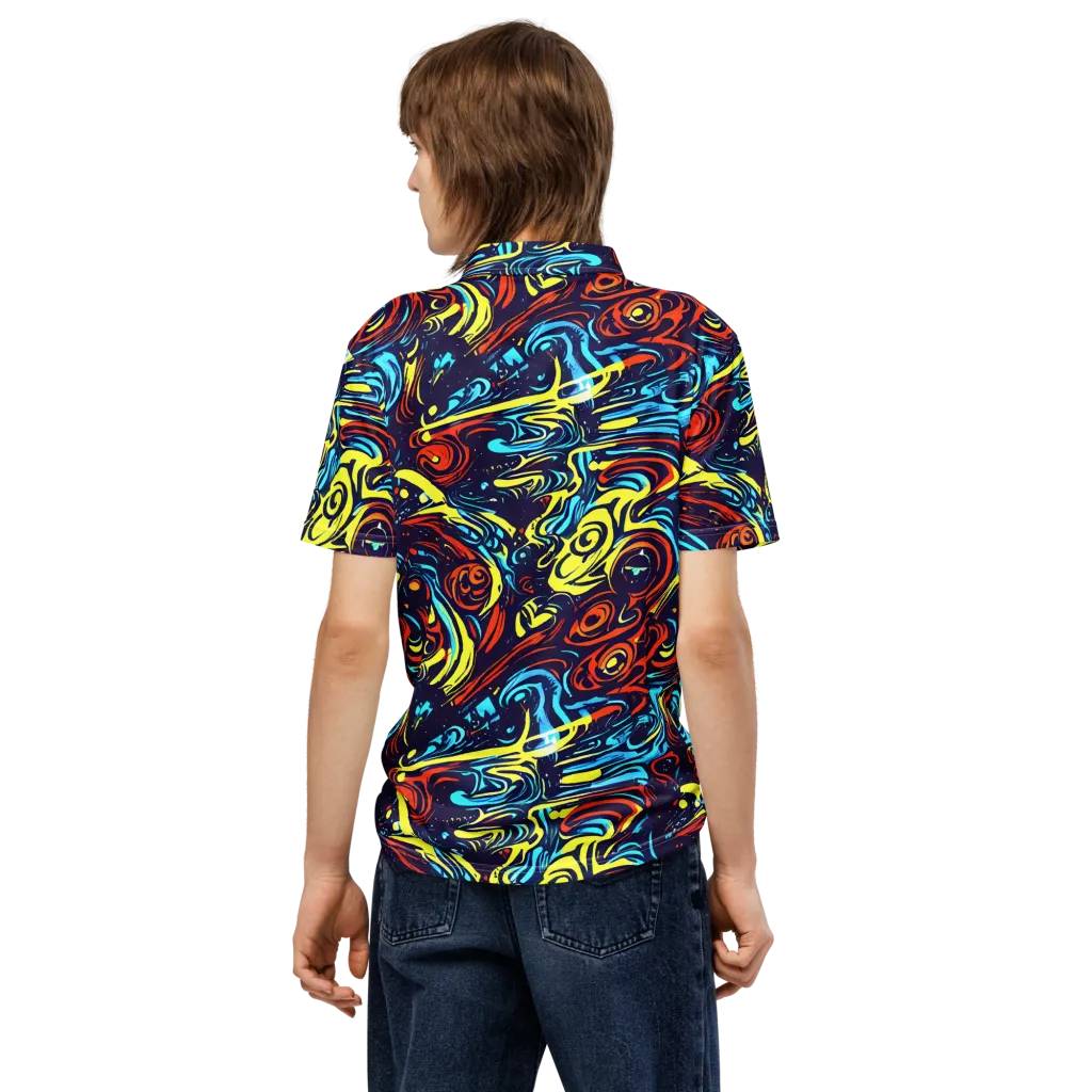 Vivid Whirlwind on Men's Slim Fit Polo Shirt — Back