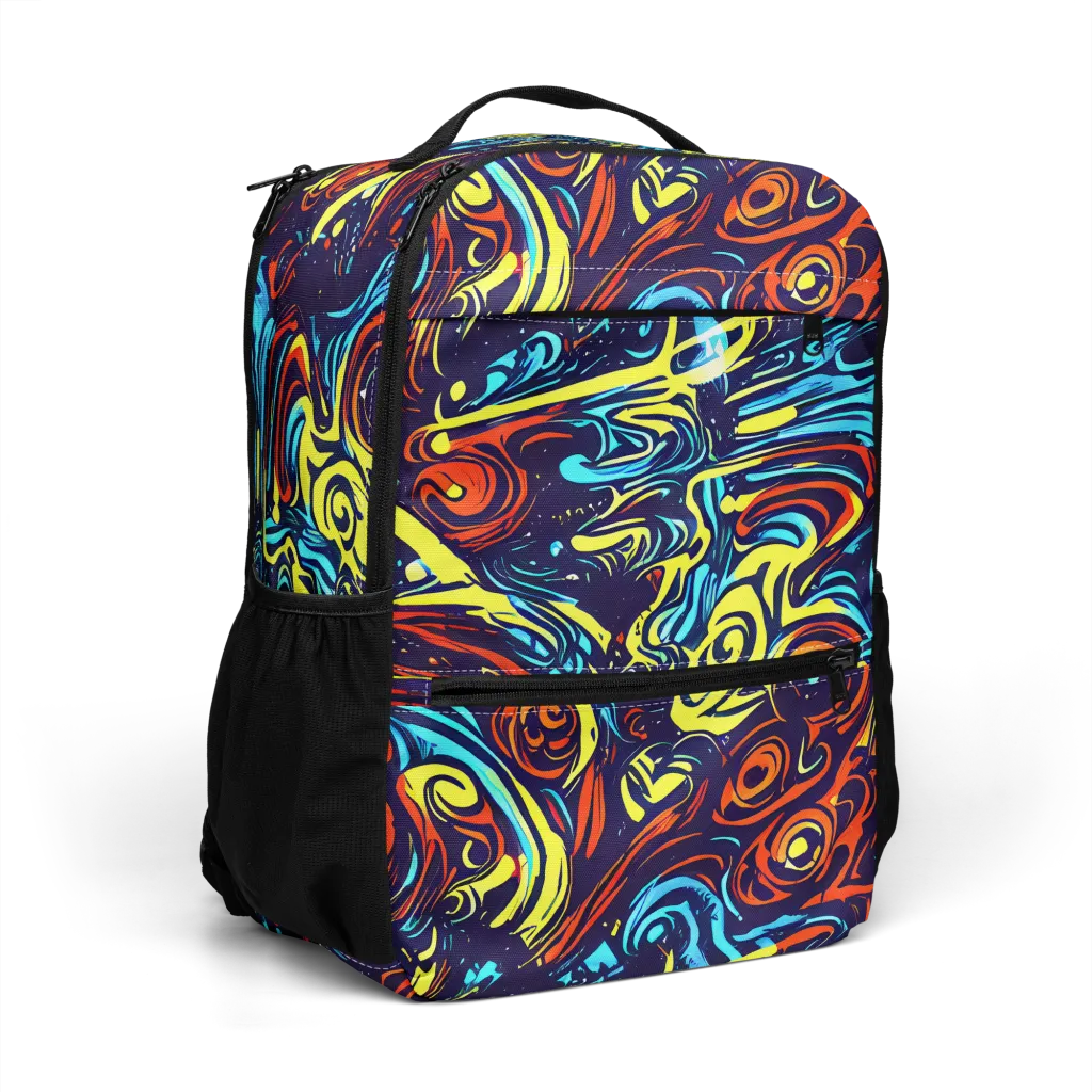 Vivid Whirlwind on Utility Backpack — Right Front