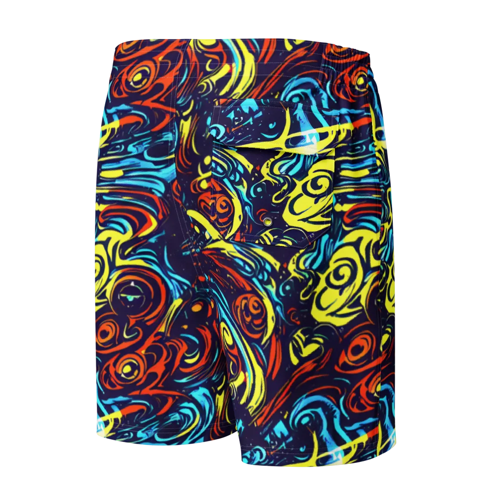 Vivid Whirlwind on Men's Board Shorts — Back