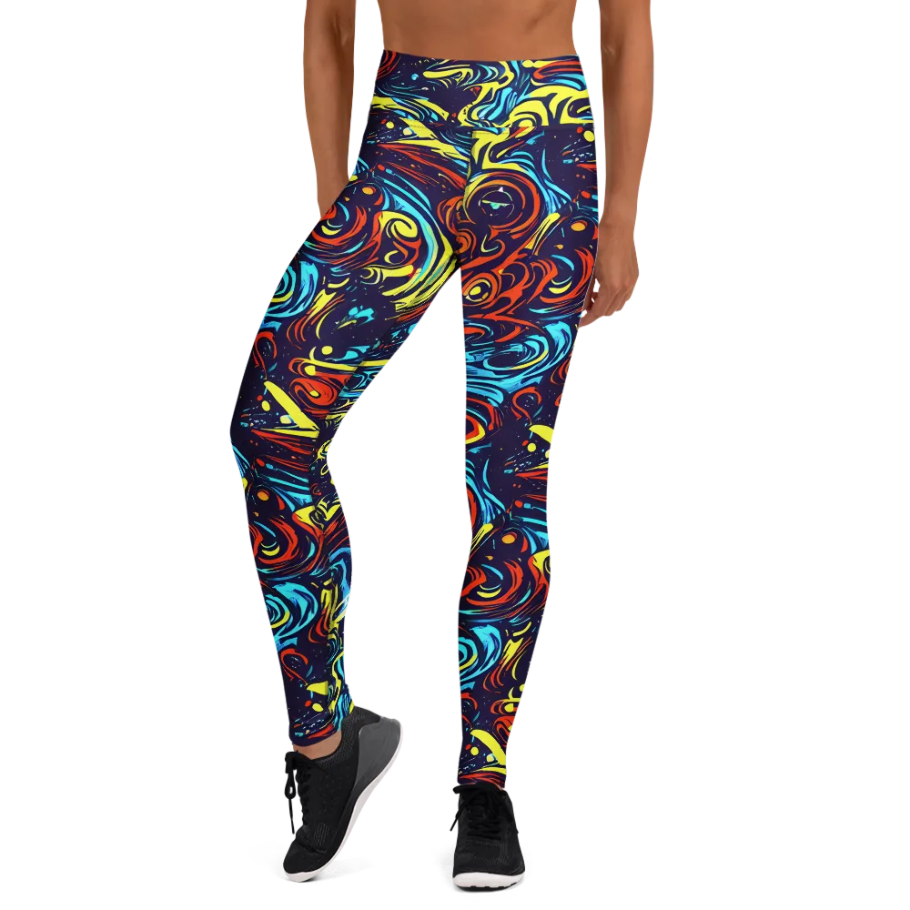 Vivid Whirlwind on Yoga Leggings — Front