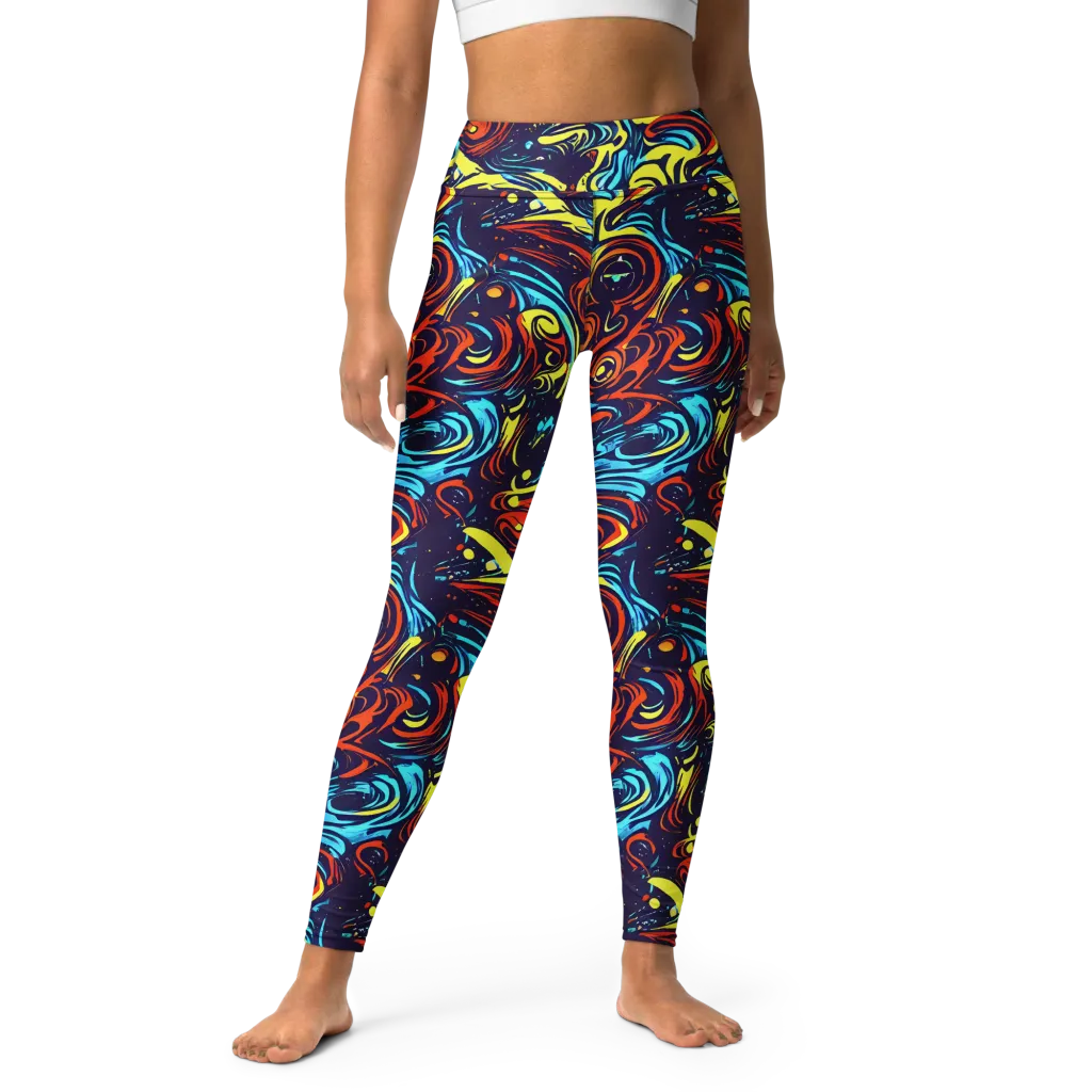 Vivid Whirlwind on Yoga Leggings — Front