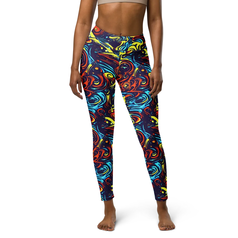 Vivid Whirlwind on Yoga Leggings — Front