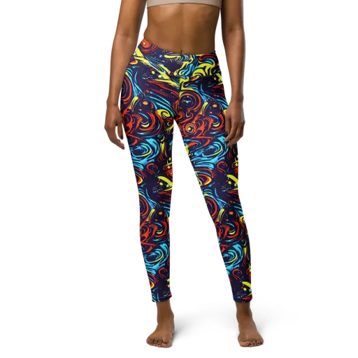 Vivid Whirlwind on a Yoga Leggings