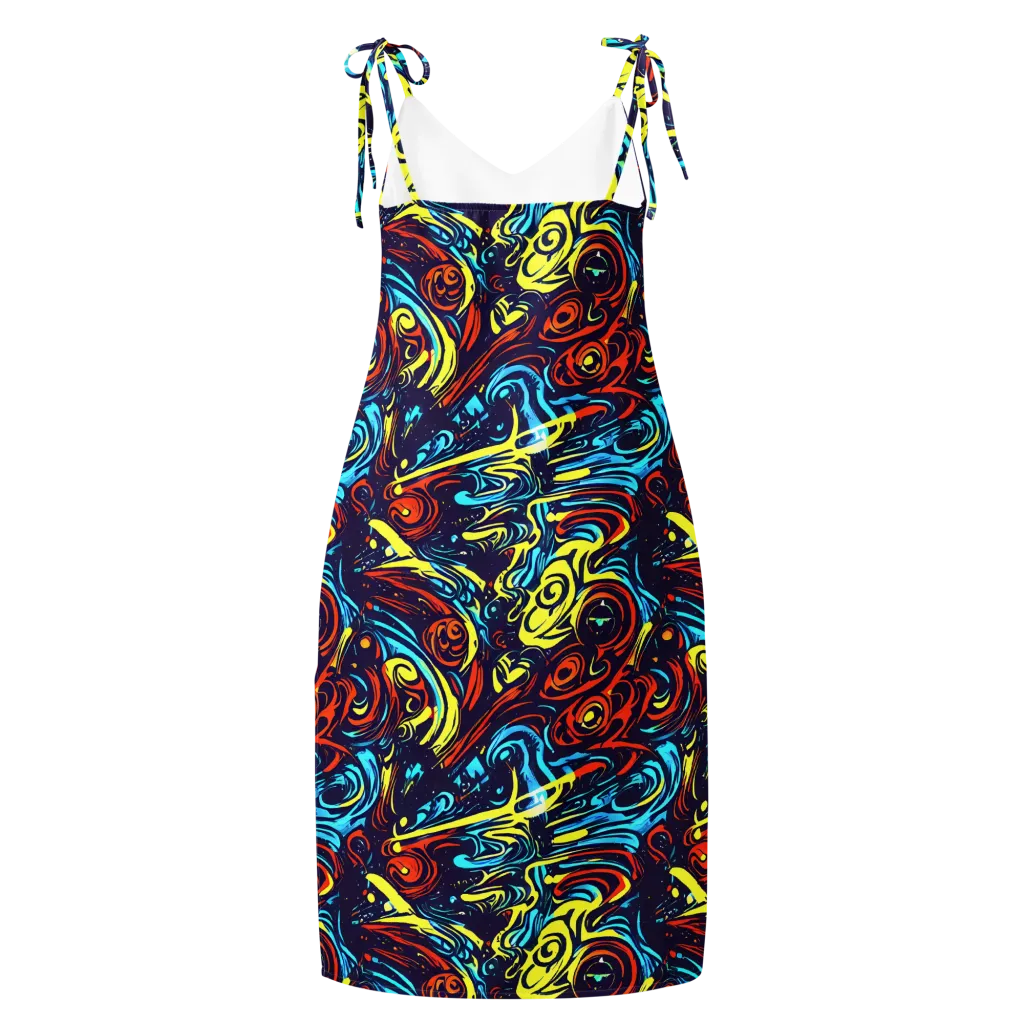 Vivid Whirlwind on Slip Dress — Back