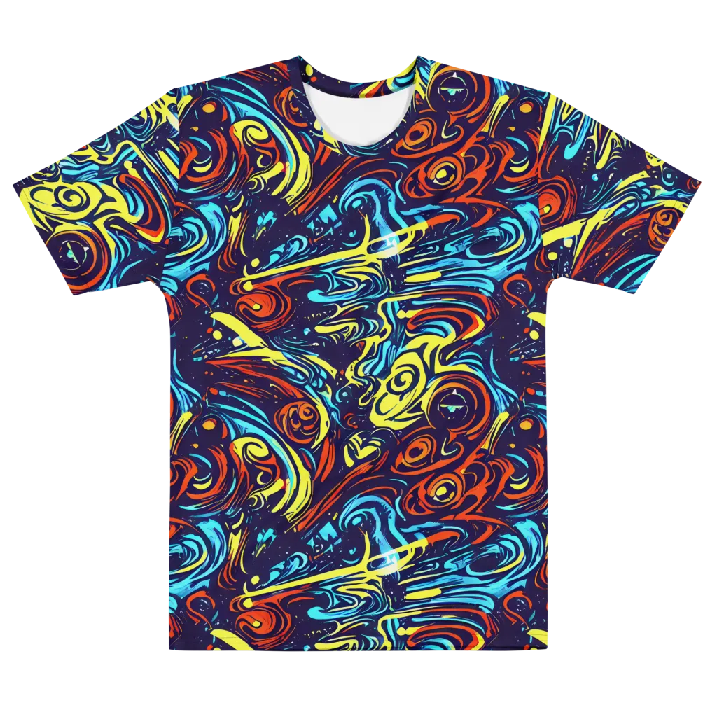 Vivid Whirlwind on Men's Cotton Crew Neck T-Shirt — Front