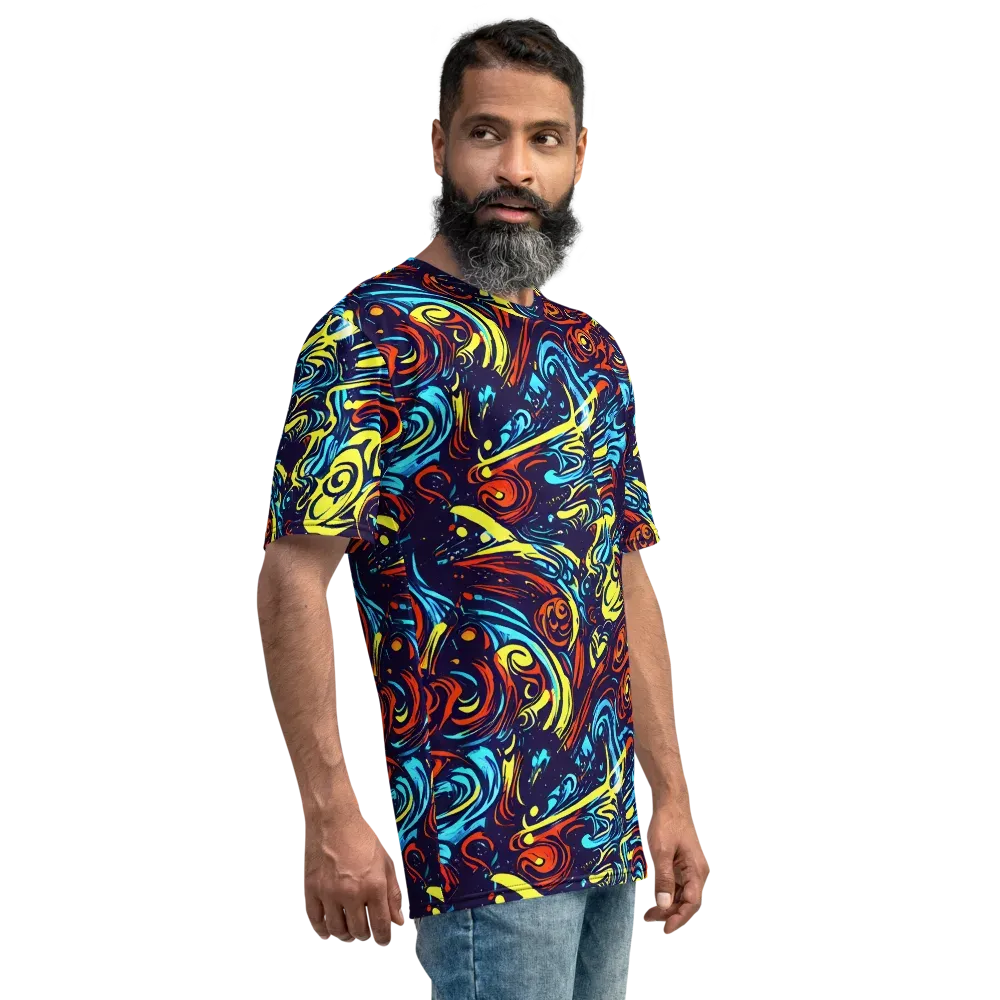Vivid Whirlwind on Men's Crew Neck T-Shirt — Right
