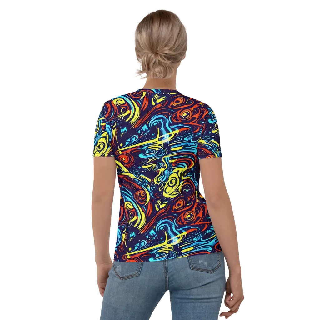 Vivid Whirlwind on Women's Crew Neck T-Shirt — Back