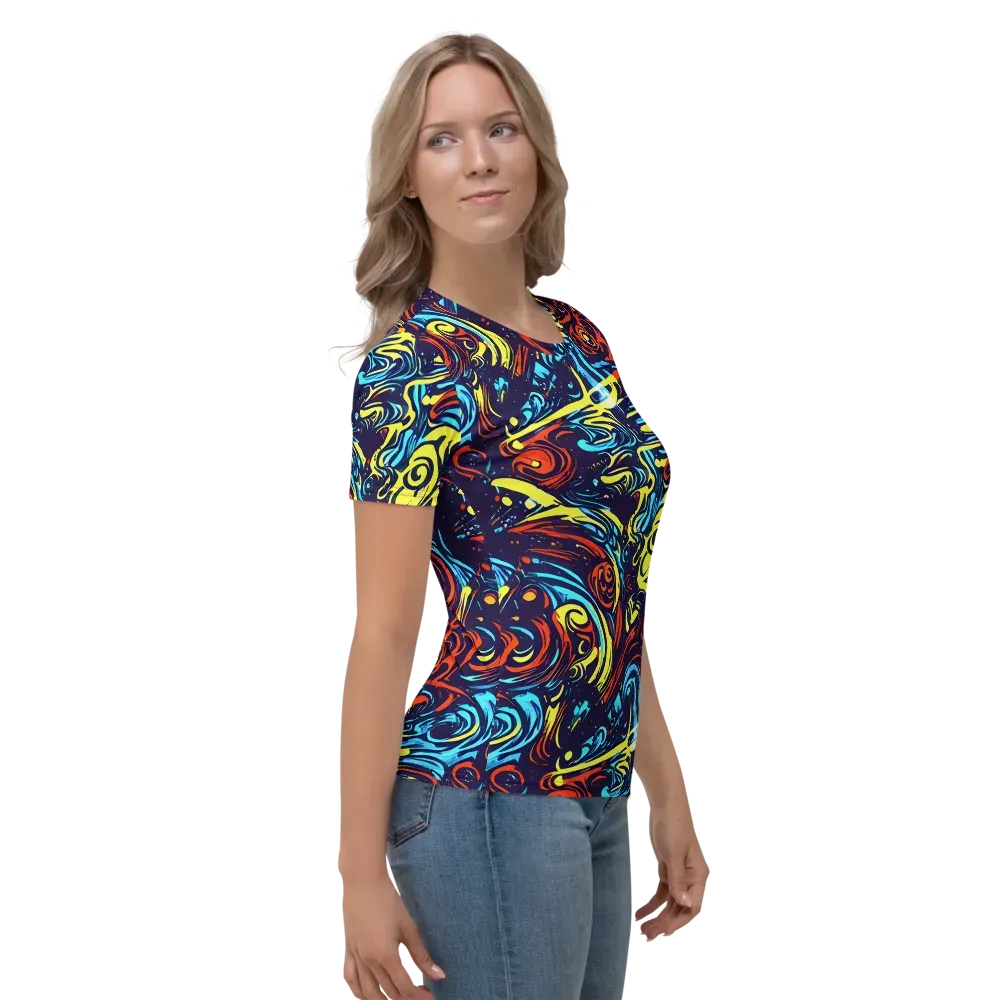 Vivid Whirlwind on Women's Crew Neck T-Shirt — Right