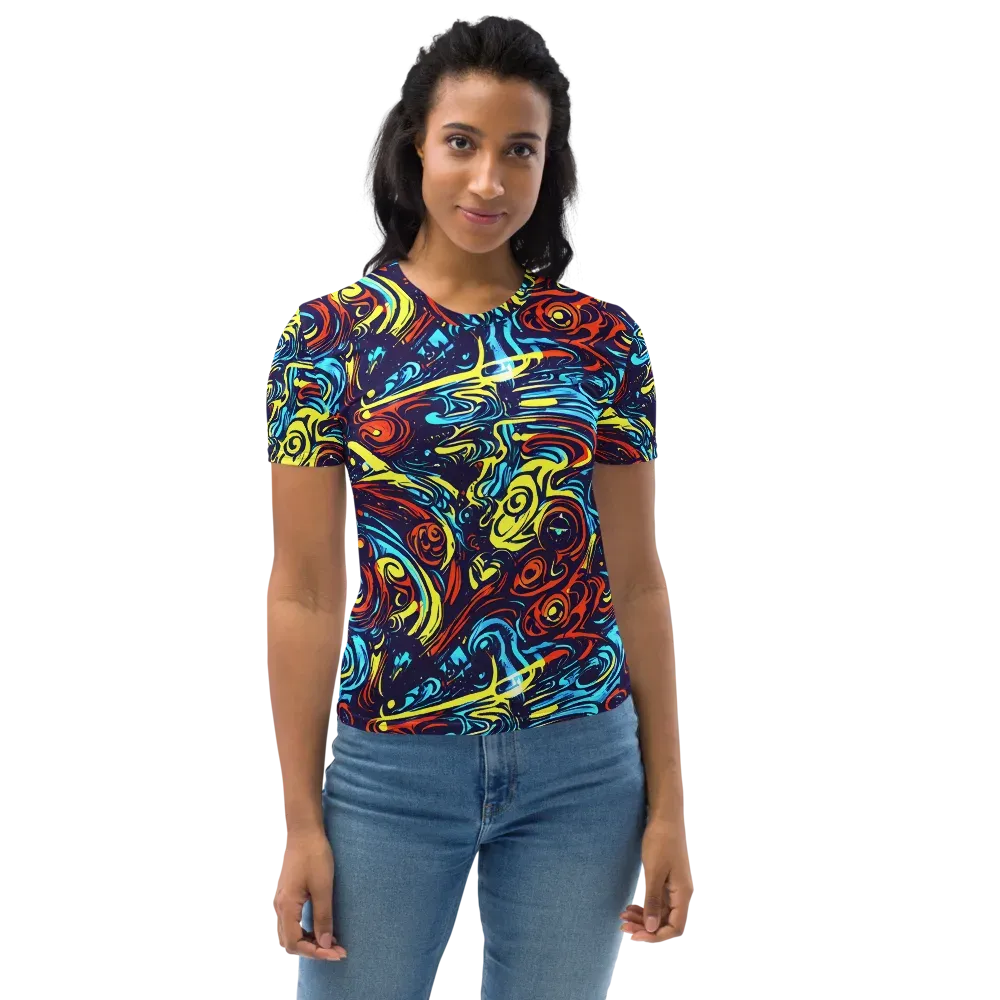 Vivid Whirlwind on Women's Crew Neck T-Shirt — Front