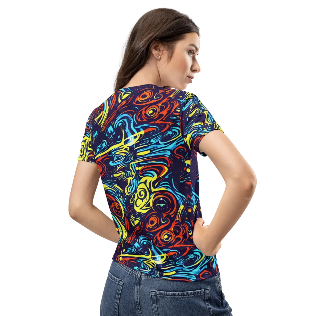 Vivid Whirlwind on Women's Crew Neck T-Shirt — Back