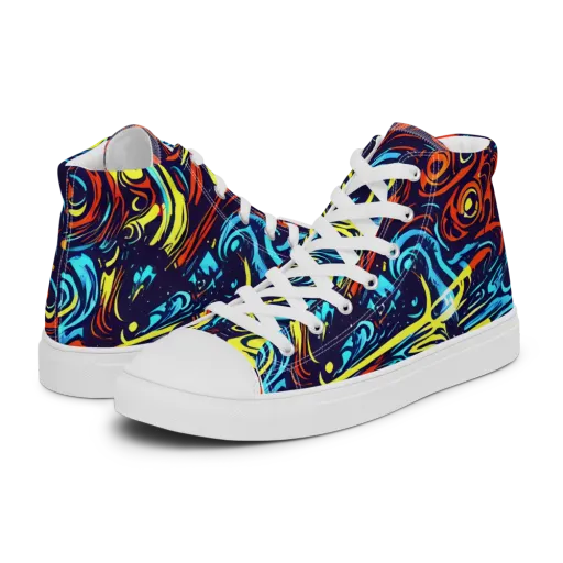 Vivid Whirlwind on a Women's High Top Canvas Shoes