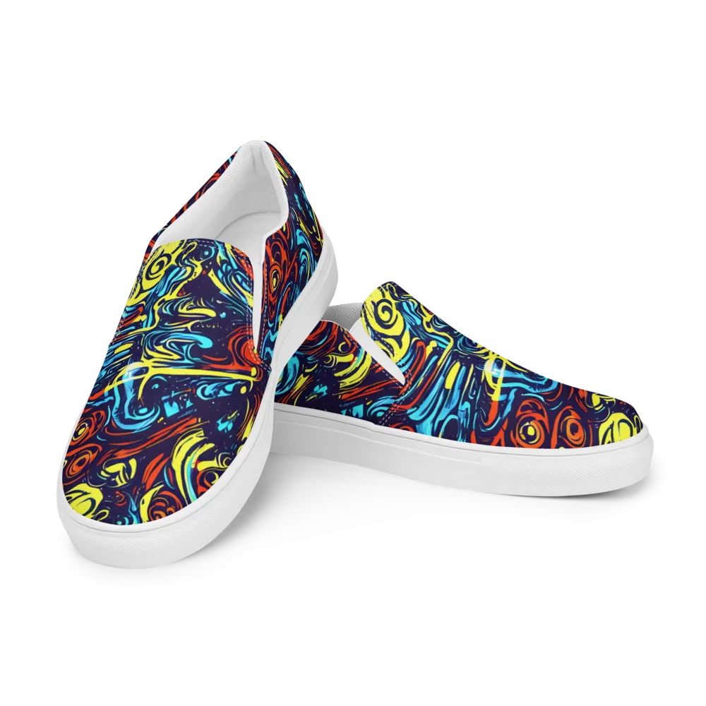 Vivid Whirlwind on Men's Slip-On Canvas Shoes — Left Front