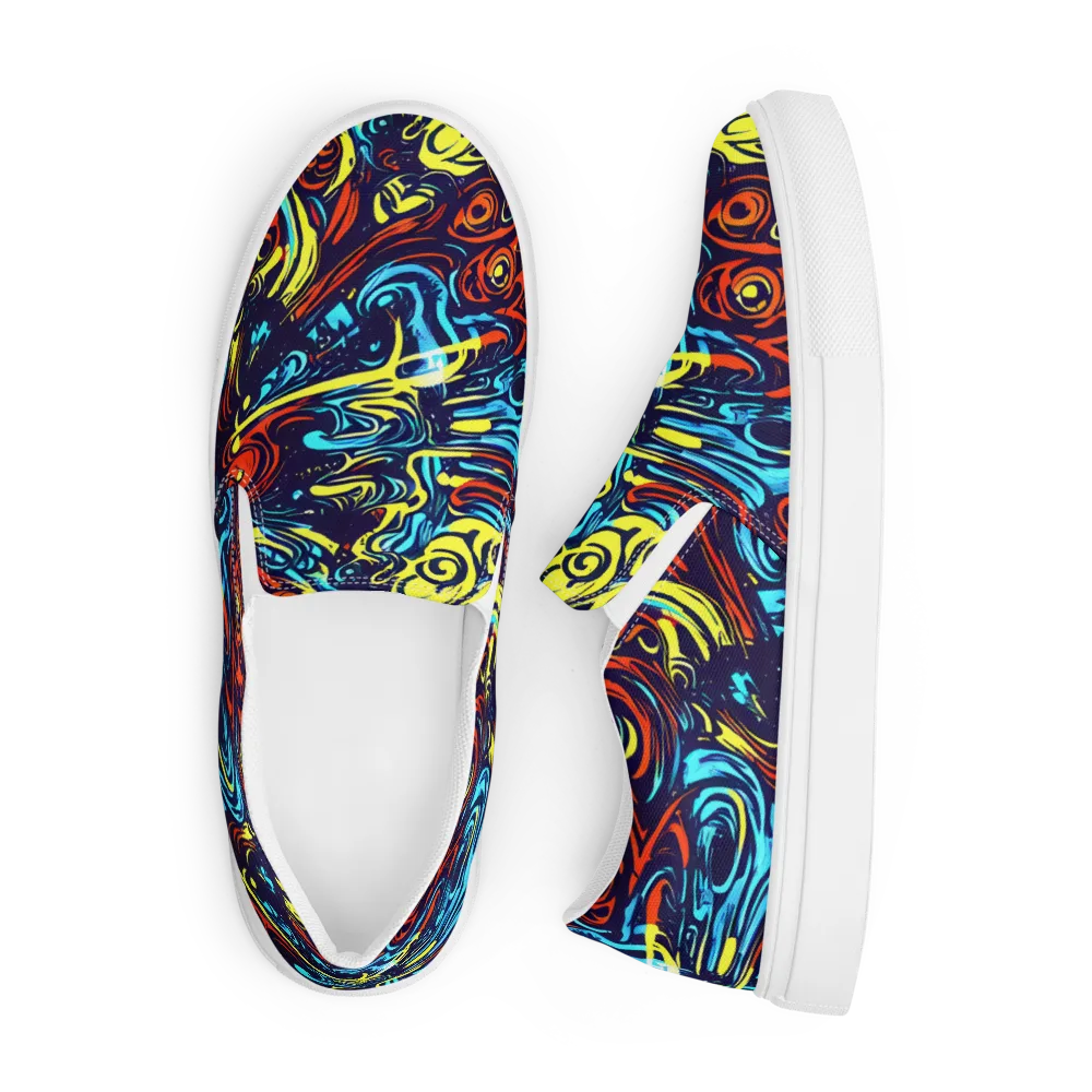 Vivid Whirlwind on Men's Slip-On Canvas Shoes — Front
