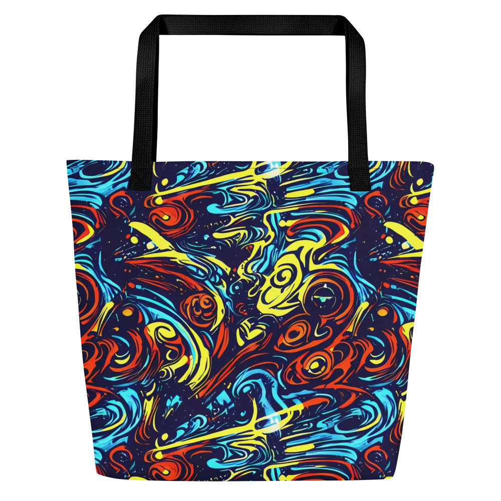 Vivid Whirlwind on Large Tote Bag W/ Pocket — Front