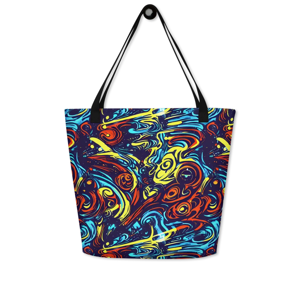 Vivid Whirlwind on Large Tote Bag W/ Pocket — Front