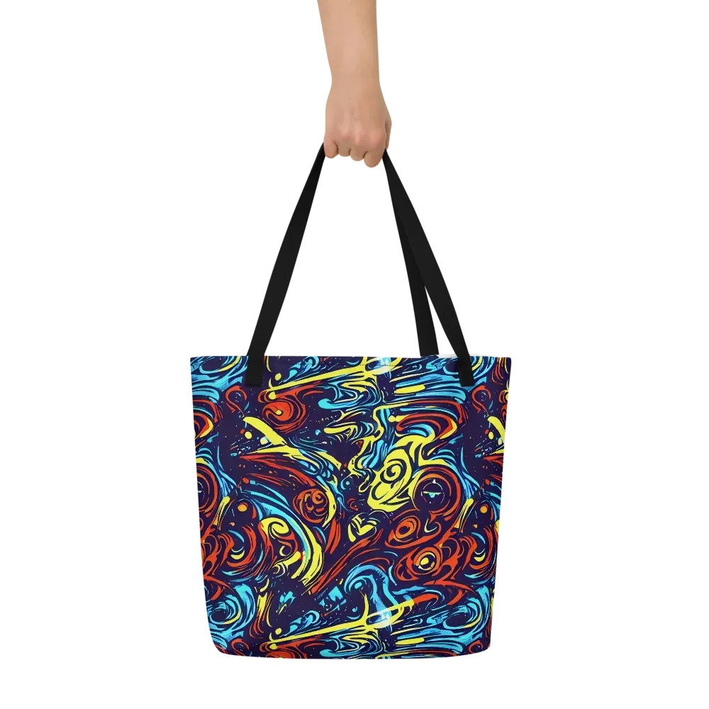 Vivid Whirlwind on Large Tote Bag W/ Pocket — Front