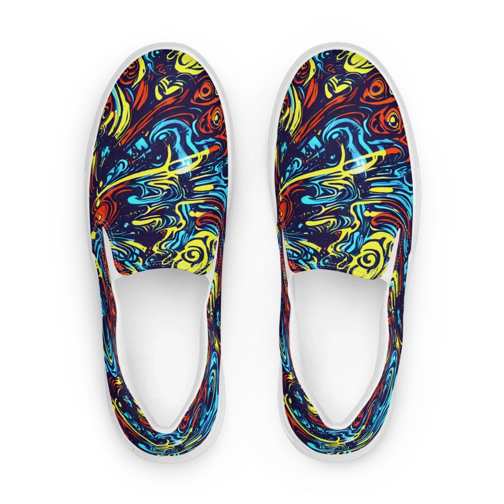 Vivid Whirlwind on Women's Slip-On Canvas Shoes — Front