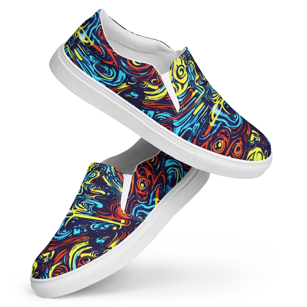 Vivid Whirlwind on Women's Slip-On Canvas Shoes — Front