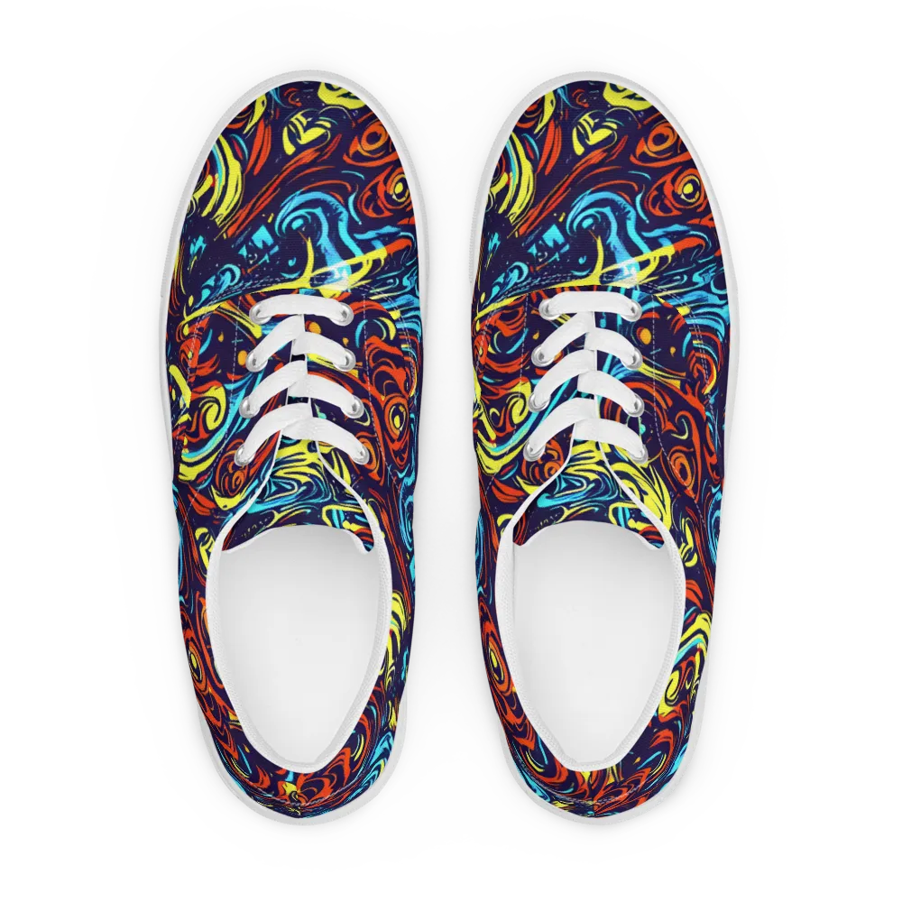 Vivid Whirlwind on Men's Lace-Up Canvas Shoes — Front