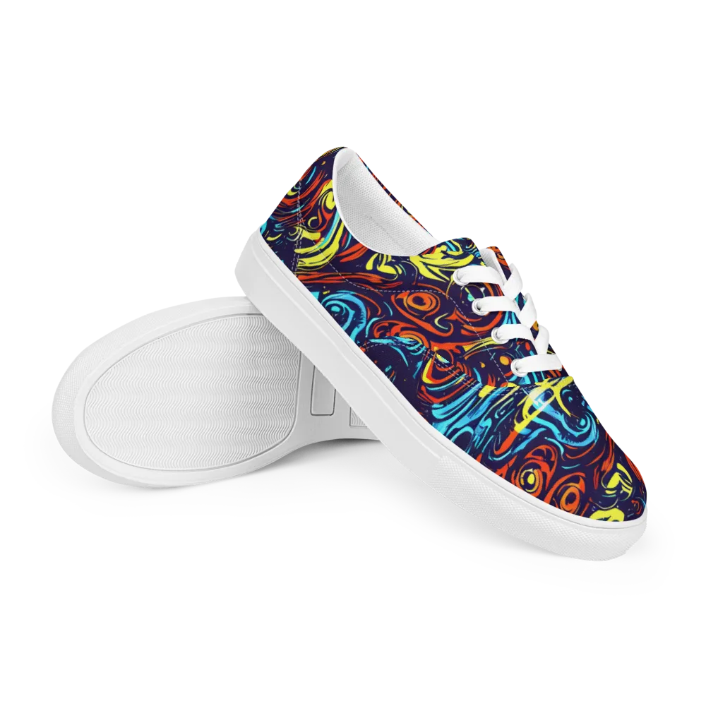 Vivid Whirlwind on Men's Lace-Up Canvas Shoes — Right Front