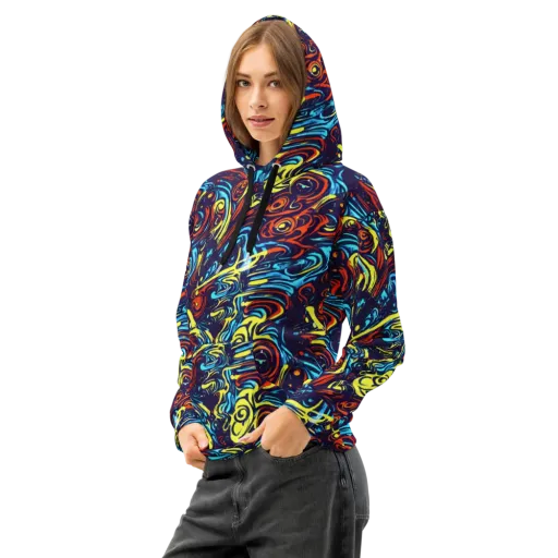 Vivid Whirlwind on a Cotton Hoodie