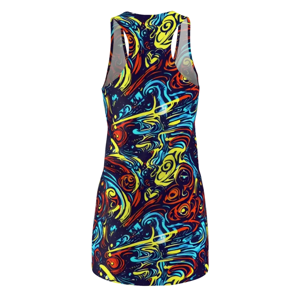 Vivid Whirlwind on Racerback Dress — Back