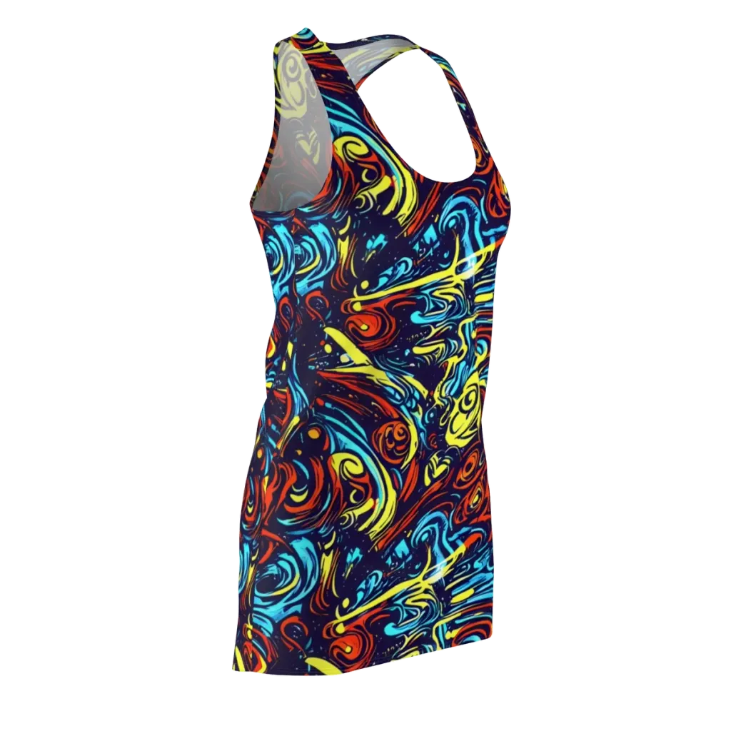 Vivid Whirlwind on Racerback Dress — Front Side