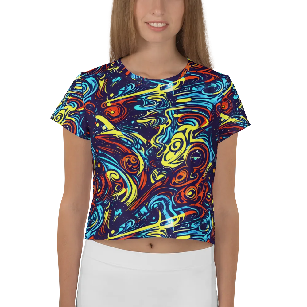 Vivid Whirlwind on Crop Tee — Front