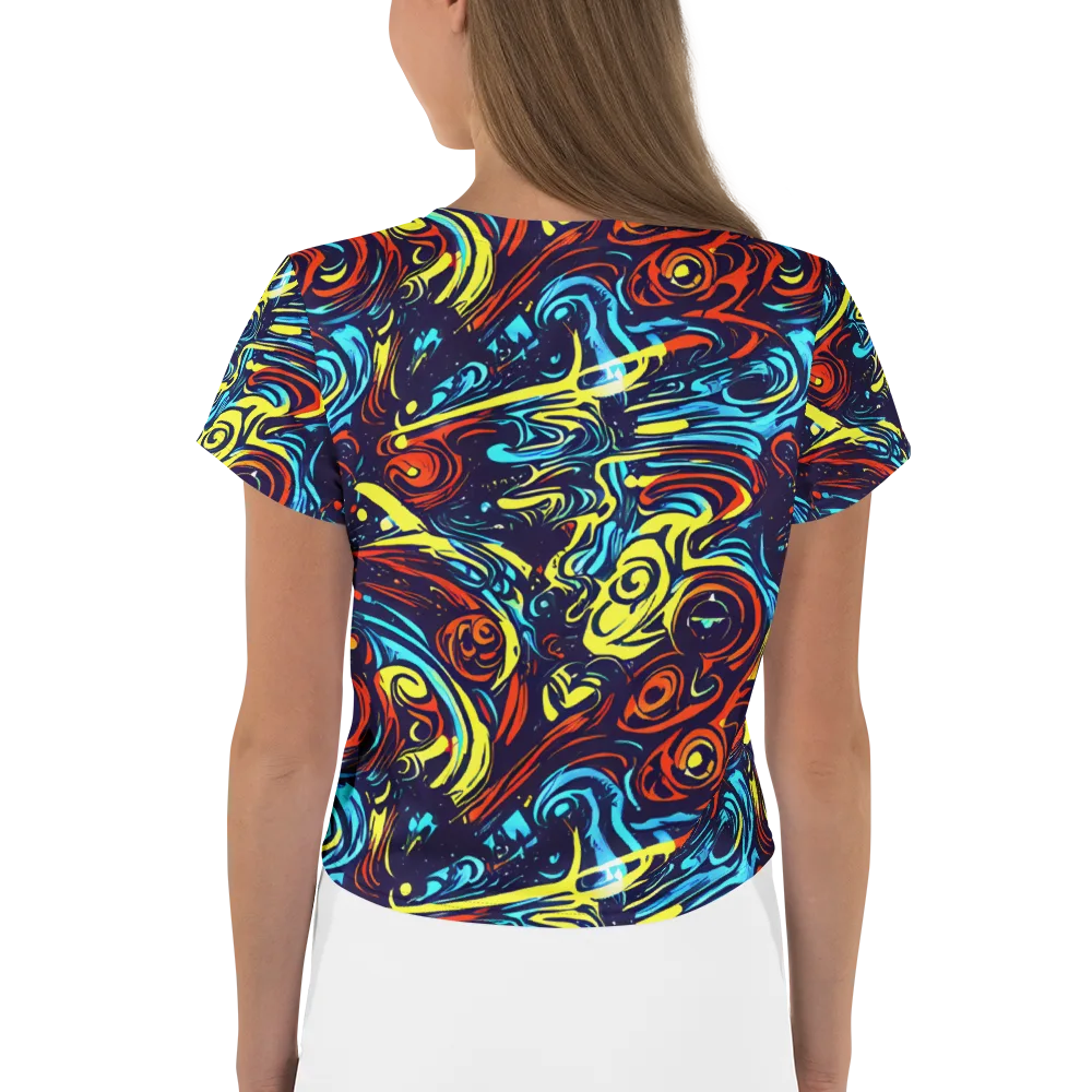 Vivid Whirlwind on Crop Tee — Back