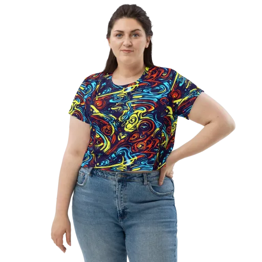 Vivid Whirlwind on a Crop Tee