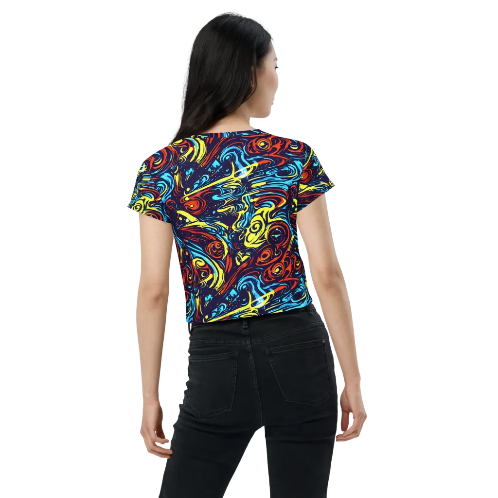 Vivid Whirlwind on Crop Tee — Back