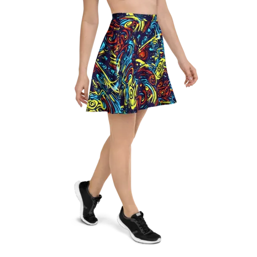 Vivid Whirlwind on a Skater Skirt