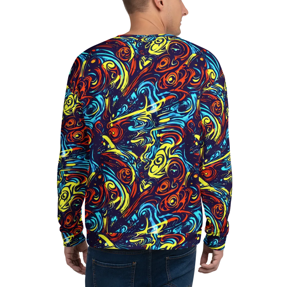 Vivid Whirlwind on Sweatshirt — Back