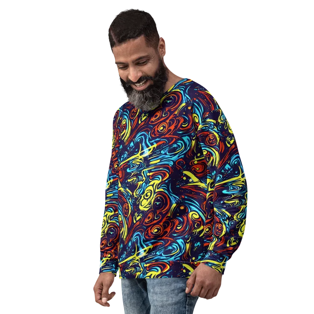 Vivid Whirlwind on Sweatshirt — Left Front