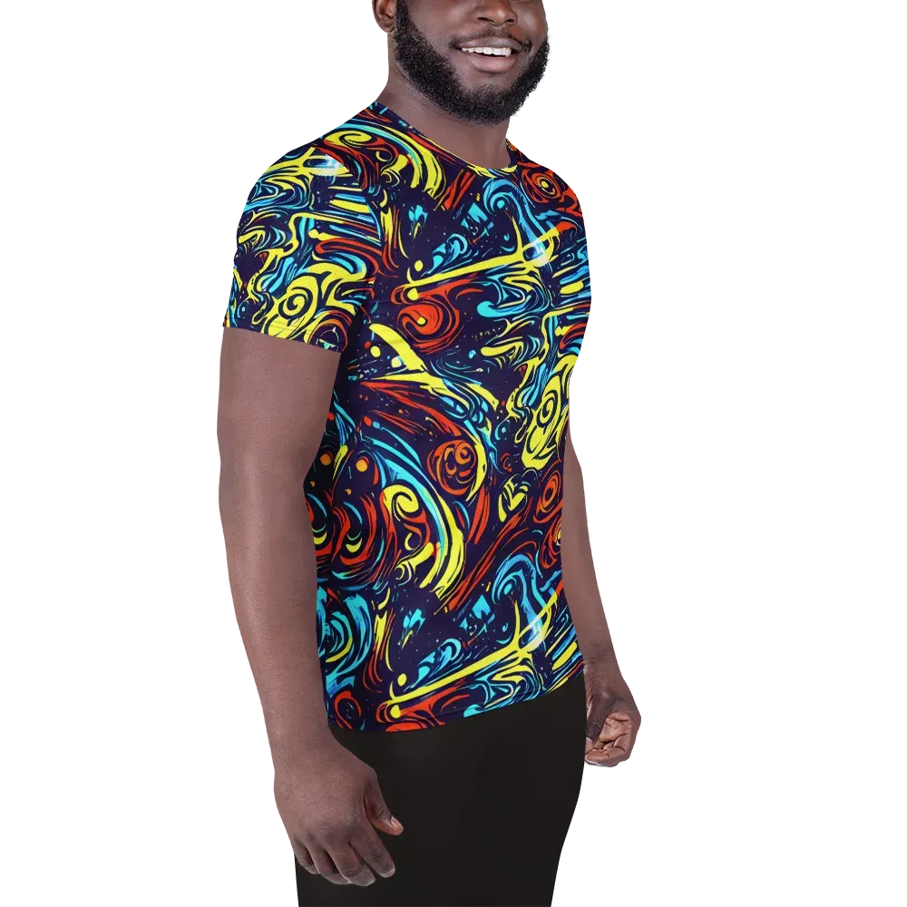 Vivid Whirlwind on Men's Athletic T-Shirt — Right