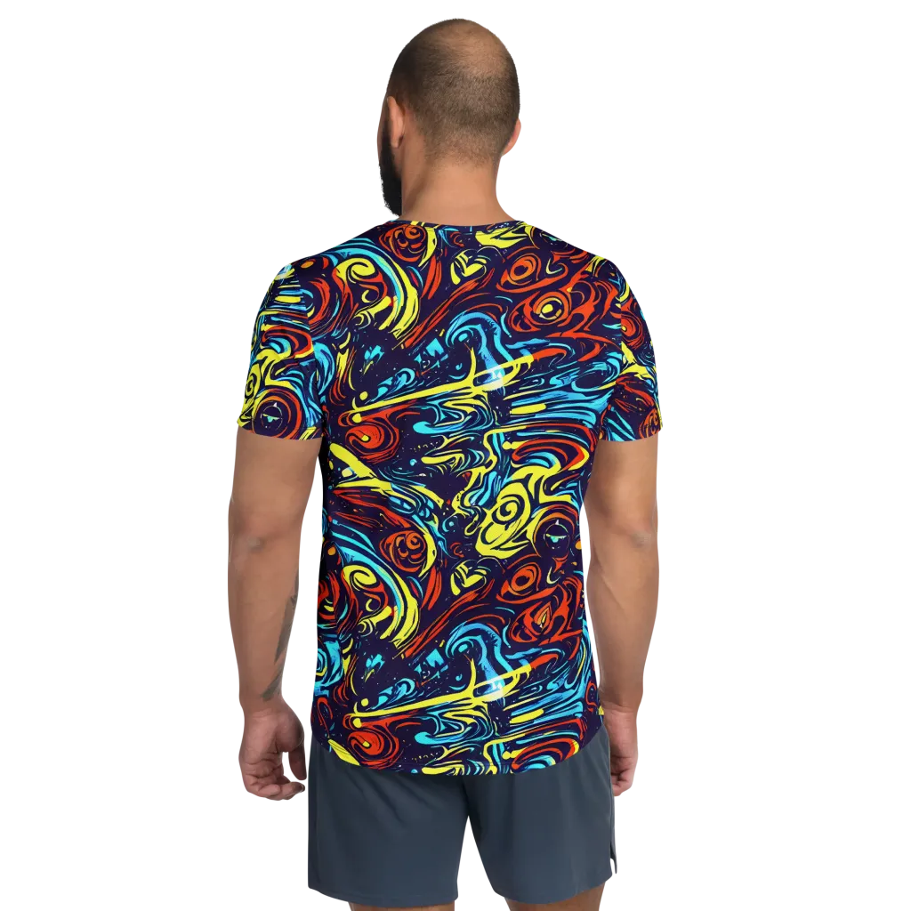 Vivid Whirlwind on Men's Athletic T-Shirt — Back