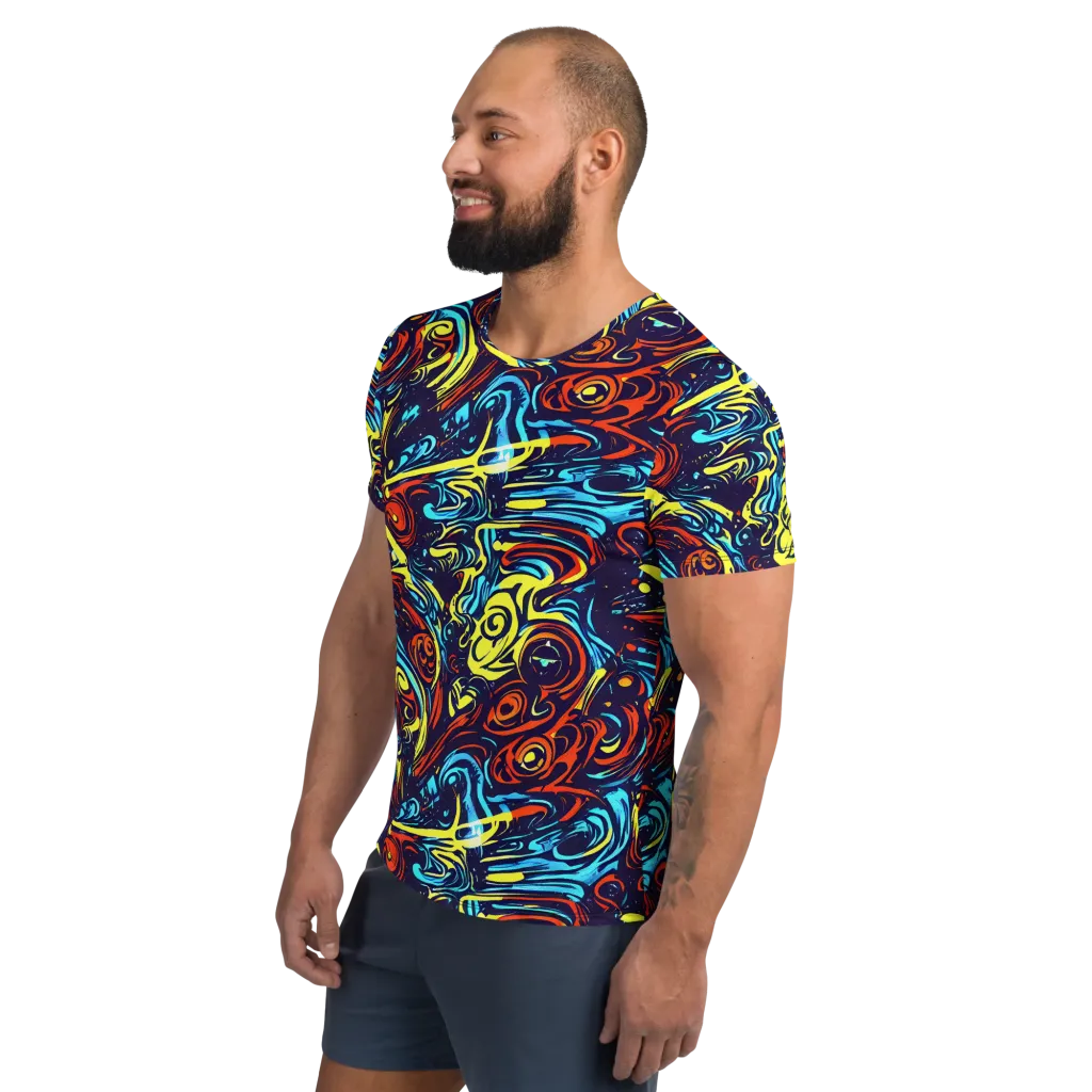 Vivid Whirlwind on Men's Athletic T-Shirt — Left