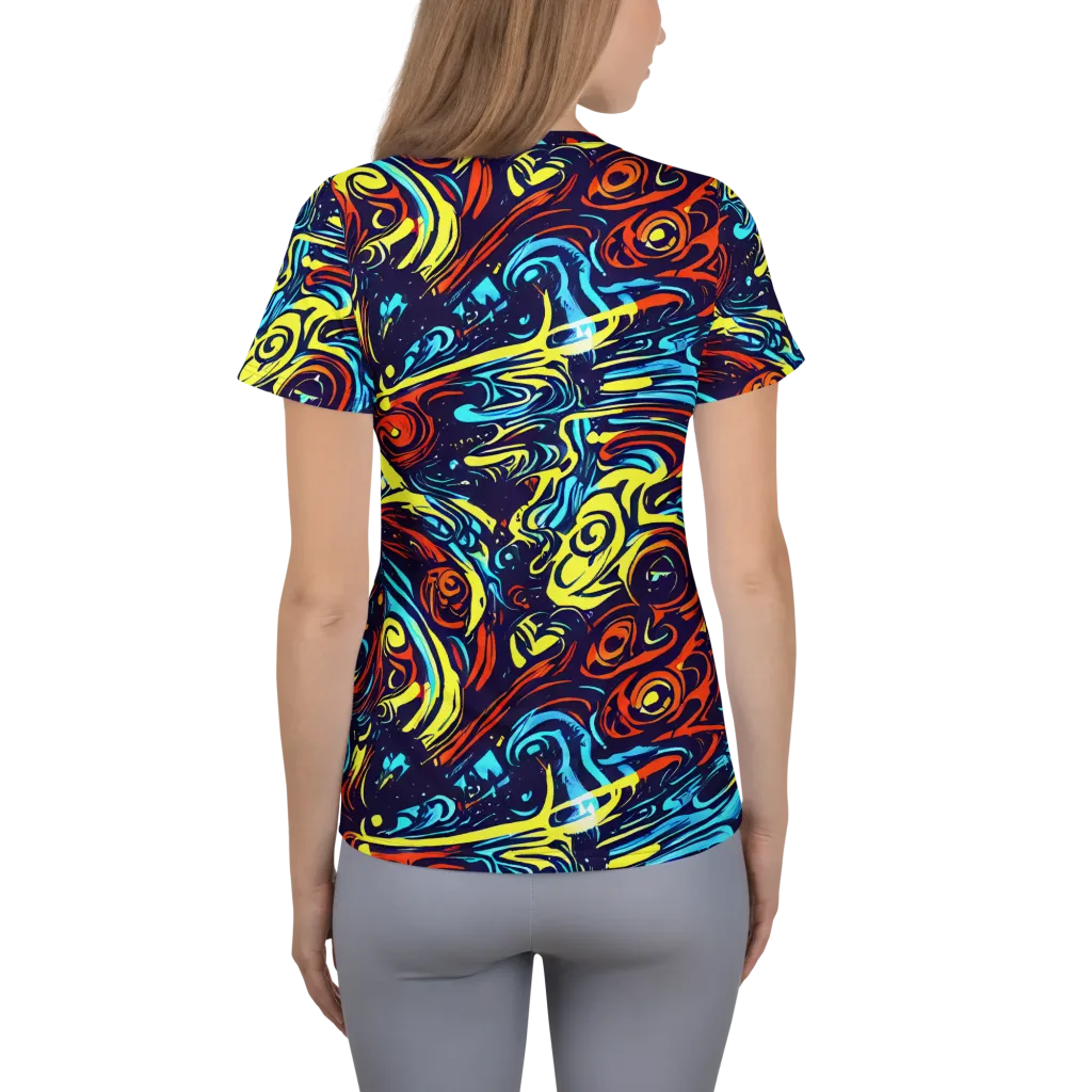 Vivid Whirlwind on Women's Athletic T-Shirt — Back